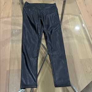 Sleek Black leather like Leggings medium